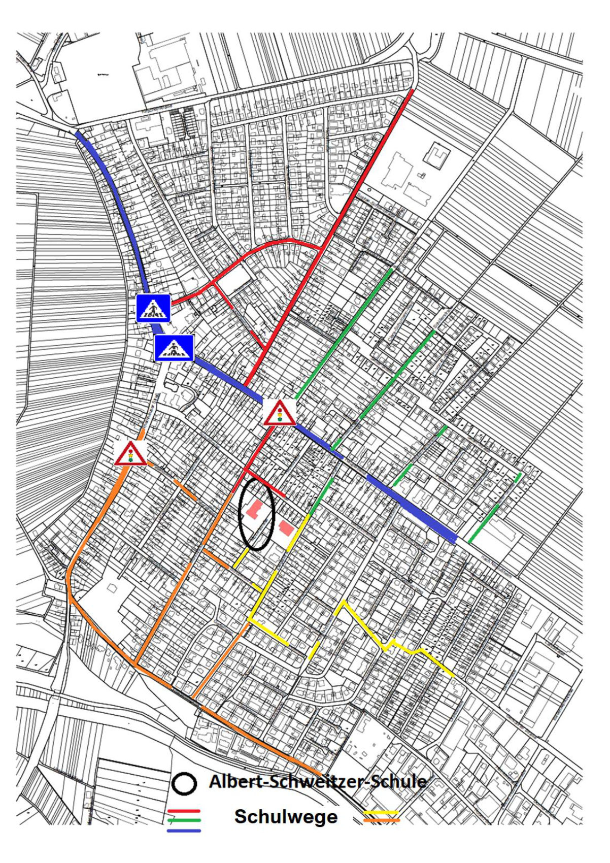 Der Schulwegeplan der Albert-Schweitzer-Schule Der Schulwegeplan der Albert-Schweitzer-Schule
